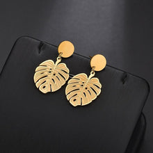 Load image into Gallery viewer, Stainless Steel Palm Leaf Earrings
