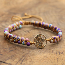 Load image into Gallery viewer, Jasper Stone Tree of Life Bracelet
