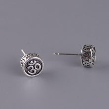 Load image into Gallery viewer, Balmora Sterling Silver Om Earrings
