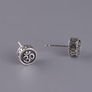 Balmora Sterling Silver Om Earrings