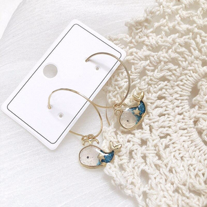 Glitter Whale Hoop Earrings