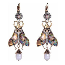 Load image into Gallery viewer, Beetle Drop Insect Earrings

