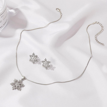 Load image into Gallery viewer, Crystal Snowflake Necklace &amp; Earrings Set
