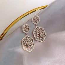 Load image into Gallery viewer, Honeycomb &amp; Bee Earrings
