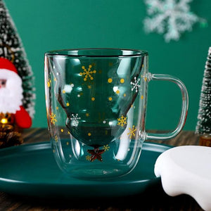 Wavy Double-Layer Glass Mug