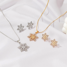 Load image into Gallery viewer, Crystal Snowflake Necklace &amp; Earrings Set

