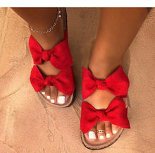 Load image into Gallery viewer, 2021 Women Sandals Shoes Bow-Knot Anti-Slip Flat Sandals Comfortable Retro Beach Shoes Plus Size

