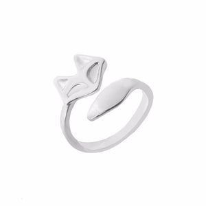 Rose Gold Color Adjustable Cute Fox Rings