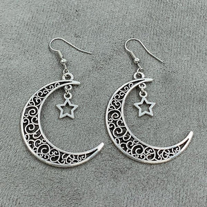 Silver Crescent Moon Earrings
