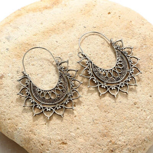 Bohemian Flower Hoop Earrings
