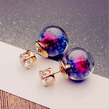 Load image into Gallery viewer, Flower &amp; Rhinestone Stud Earrings
