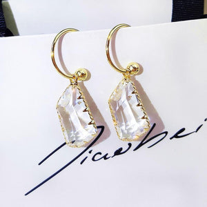 Gold & Crystal Drop Earrings