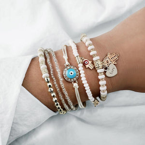 Hamsa Hand Bracelet Set