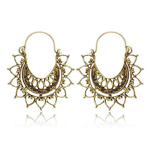 Bohemian Flower Hoop Earrings