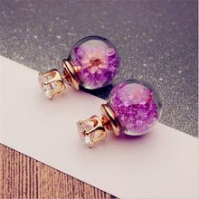 Load image into Gallery viewer, Flower &amp; Rhinestone Stud Earrings
