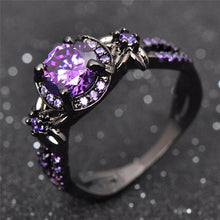 Load image into Gallery viewer, Amethyst Black Gold Ring
