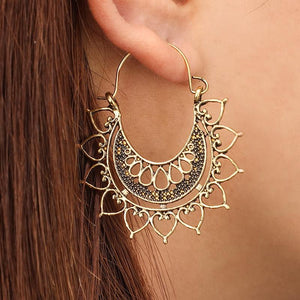 Bohemian Flower Hoop Earrings