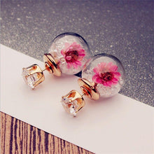 Load image into Gallery viewer, Flower &amp; Rhinestone Stud Earrings
