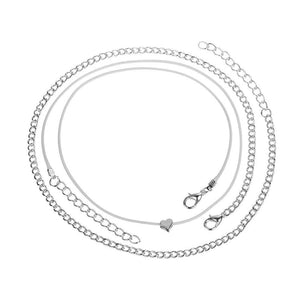 Silver Heart Anklet