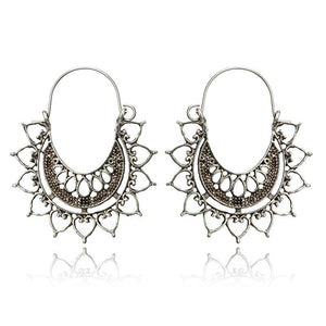 Bohemian Flower Hoop Earrings