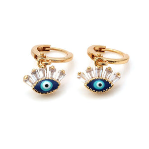 Evil Eye Mini Hoop Earrings