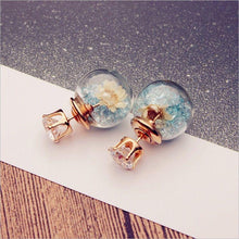 Load image into Gallery viewer, Flower &amp; Rhinestone Stud Earrings
