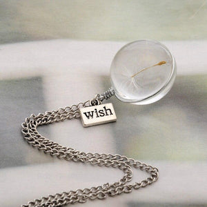 Dandelion Wish Crystal Necklace
