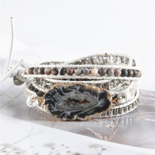 Load image into Gallery viewer, Agate and Jasper Stone Wrap Bracelet
