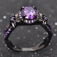 Load image into Gallery viewer, Amethyst Black Gold Ring
