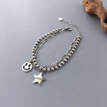 Load image into Gallery viewer, Silver Smile Charm Bracelet Set

