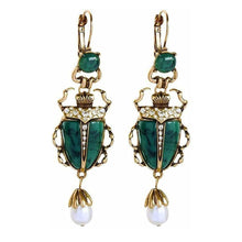 Load image into Gallery viewer, Beetle Drop Insect Earrings
