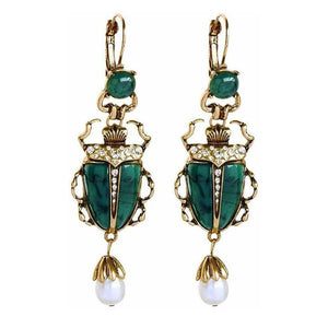 Beetle Drop Insect Earrings