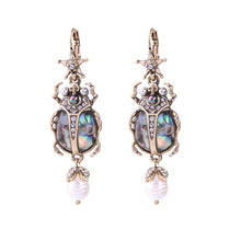 Load image into Gallery viewer, Beetle Drop Insect Earrings
