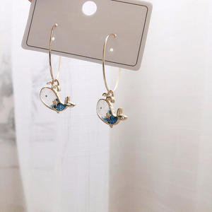 Glitter Whale Hoop Earrings