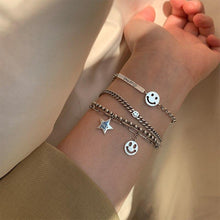 Load image into Gallery viewer, Silver Smile Charm Bracelet Set
