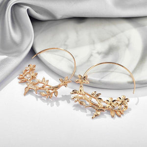 Gold Flower & Bird Earrings