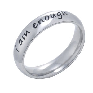 925 Sterling Silver 'I Am Enough' Ring