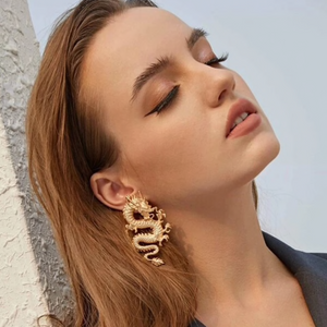 Fierce Dragon Statement Earrings
