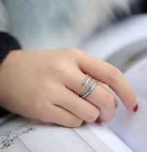 Load image into Gallery viewer, Hope Silver Feather Ring
