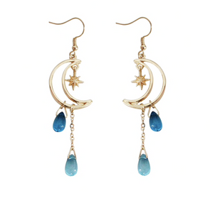 Moon & Star Drop Earrings