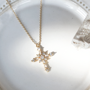 Crystal Cross Pendant Necklace