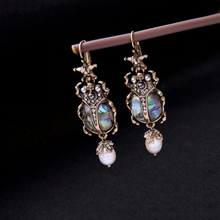 Load image into Gallery viewer, Beetle Drop Insect Earrings
