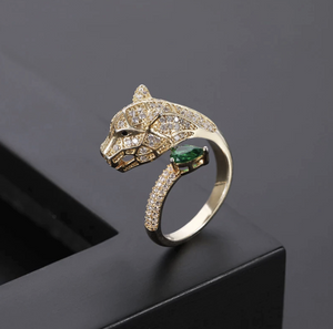Leopard Emerald Ring