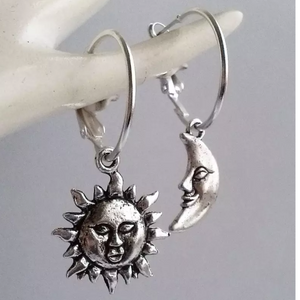 Sun and Moon Hoop Earrings