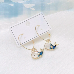 Glitter Whale Hoop Earrings
