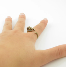 Load image into Gallery viewer, Vintage Brass Knuckle Ring Adjustable Mouse Animal
