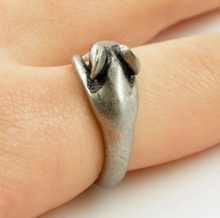Load image into Gallery viewer, Vintage Brass Knuckle Ring Adjustable Mouse Animal
