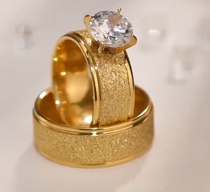 R1 GOLD COUPLE RING (LIFETIME WARRANTY GUARANTEED NON-FADED)