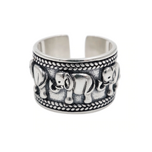 Load image into Gallery viewer, Elephant Sterling Silver Ring
