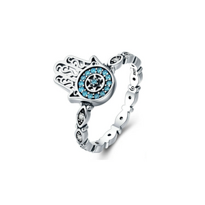 Hamsa Hand 925 Sterling Silver Ring